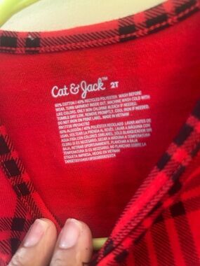 Cat & Jack Red Plaid Toddler Top